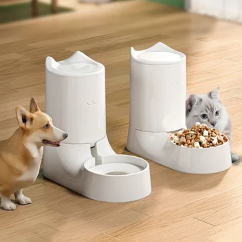 I-Dog Automatic Feeders Ibhodlela Lamanzi Ikati Isitsha Sokudla kanye Nokuphuza I-Dog Water Dispenser Isitsha Sokuphakela Isitsha Sezilwane