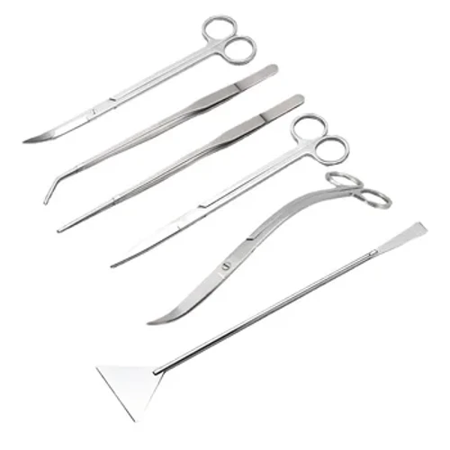 Aquarium Scissor Tools Fish Tank Tweezer Plants Wave Scissors Grass Stainless Cleaning Tools Storage Holder Aquarium Accessories