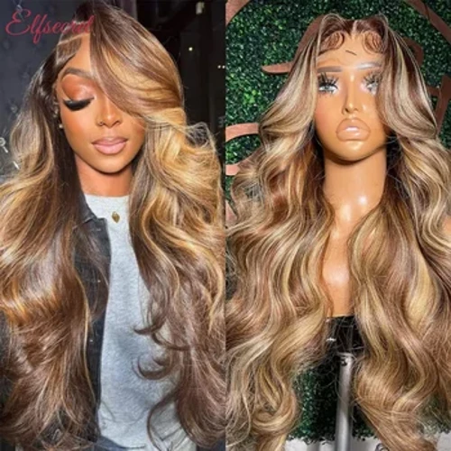 I-HD Gqamisa I-13x6 Body Wave Lace Front Wig Yase-Brazilian Honey Blonde 360 ​​Amawigi Angaphambili Angacacile Kaleyisi Angaphambili Kwabesifazane Bezinwele Zomuntu