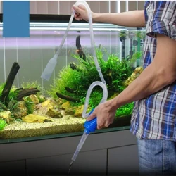 Rezervor de pește de acvariu Aspirator Pietriș Filtru de apă de curățare Pompă cu sifon Pompă de curățare manuală Aspirator sigur 1,8 m
