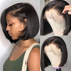 Riichtaus Bob Wig Spëtzekleeder Front Mënsch Hoer Perücke Fir Fraen HD Transparent Voll Spëtze Frontal Perück Glueless Perück Mënsch Hoer