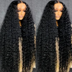 30 34 Zoll Deep Wave Frontal Perücke Fir Fraen Curly Mënsch Hoer Brasilianesch 13x6 13x4 Naass a gewellt Waasser Wave Spëtzefront Perücken