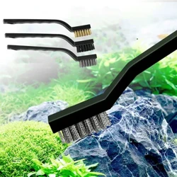 3pcs/paket Krtača iz jeklene žice Krtača za čiščenje akvarijskih alg Najlonska krtača Čistilo za akvarij Fish Tank Orodja za čiščenje madežev Dodatki
