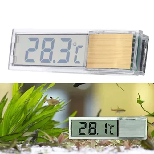 Nhiệt Kế Hồ Cá Chống Thấm Nước 3D Màn Hình LCD Kỹ Thuật Số Điện Tử Cá Nhiệt Độ Cá Rùa Đồng Hồ Đo Nhiệt Độ Trang Trí Bể Cá