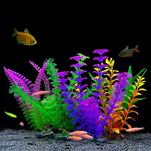 7.08 Inch Cá Mô Phỏng Vật Có Hồ Cá Nhân Tạo Trang Trí Thực Vật Trang Trí Nước Cỏ Bát Cá Nhựa Trang Trí 18Cm