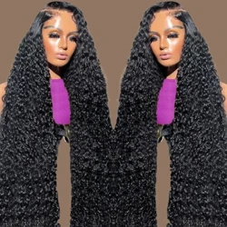 Parrucca Glueless 7X5 13X4 onda d'acqua pronta da indossare prepizzicata 13X6 onda profonda HD parrucca frontale in pizzo parrucche ricce di capelli umani per le donne