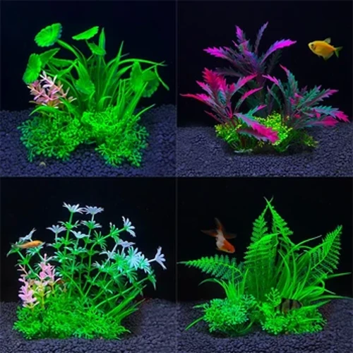 Mimea ya Mapambo ya Tangi la Samaki Aquarium ya Mapambo Bandia Mimea ya Kuiga Bakuli ya Maji ya Nyasi ya Samaki Magugu ya Plastiki Mapambo ya inchi 5.5