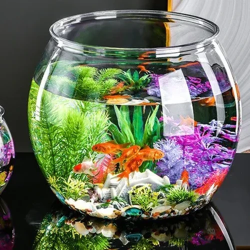 Пластични чинии за риби Тркалезни аквариуми Clear Fish Keeper Fishbowl Golden Fish Fish Vase Bowls Goldfish Bowl Fish Bowls Diy Snow
