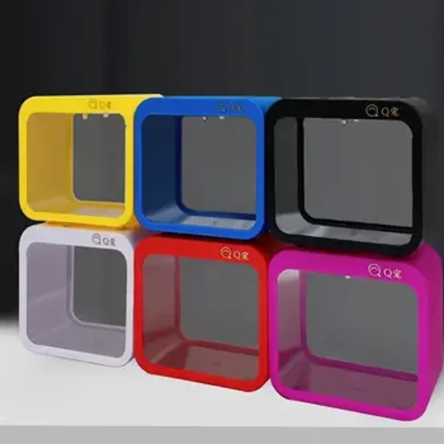 Transparent Acryl Fësch Tank Desktop Mini Plastik Bettas Zylinder Bricks Goldfish Bowl Isolatioun Box Aquarium Ëmgeréits