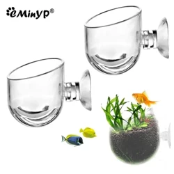 Trang Trí Bể Cá Vật Có Cốc Nồi Acrylic Waterweed Cốc Hút Giá Đỡ Mini Làm Vườn Bình Giun Đỏ Ăn Cho Bể Cá
