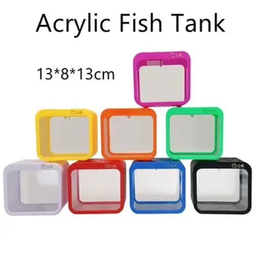 Skaidrios akrilo žuvų bako darbastalio mini plastikinės Bettas cilindrinės plytos auksinės žuvelės dubenėlio izoliacinės dėžutės akvariumo reikmenys