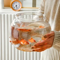 Cảnh Cá Cá Vàng Di Động Để Bàn Bể Cá Thú Cưng Để Bàn Văn Phòng Nhà Nhựa Tròn