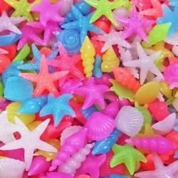 Roches d'aquarium, peuvent briller dans le noir après une exposition quotidienne à la lumière, pierres décoratives mignonnes en forme d'objet de mer pour les étangs de jardin de bocaux à poissons