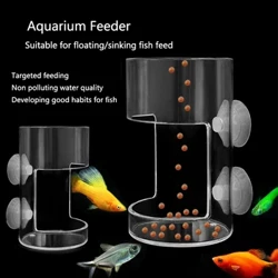 Highly Transparan Square/Round Aquarium Feeder Bowl Fixed-Point Plastik Floating/Sinking Fish Food Tray with Suction Cup New