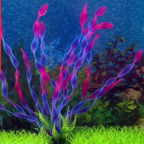 1PCS Plastig Artiffisial Planhigion Dŵr Glaswellt Addurniadau Acwariwm Planhigion Tanc Pysgod Glaswellt Blodau Addurn Addurn Affeithwyr Dyfrol