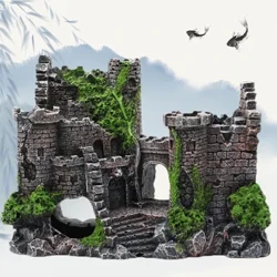 1PC Resin Fish Decor Tank Sinaunang Castle Dekorasyon Aquarium Cave Building Dekorasyon Landscaping Ornament Aquarium Accessories