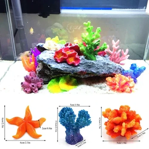 1pcs Mini Resin Mizinga ya Samaki Vifaa vya Mimea ya Aquarium Mapambo ya Matumbawe Bandia Mapambo ya Rangi ya Samaki wa Majini Mapambo Mapya