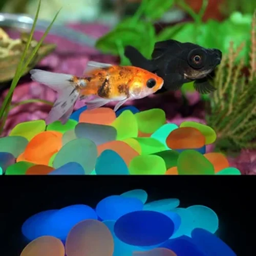 50/100 tk. Kunstlik noktiivkivi värvilise luminestsentsiga akvaariumi akvaariumi haljastusvaas kõnnitee kaunistusega