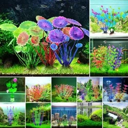 1 PC 5-12CM Cỏ Trang Trí Bể Cá Nước Cỏ Dại Vật Trang Trí Nhựa Vật Có Cá Trang Trí Bể Cá Phụ Kiện