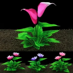 Akvarium Konstgjorda Lotusväxter Dekoration Fisktank Landskapsarkitektur Vatten Gräs Prydnader Vattensimulerad Blomma Växttillbehör
