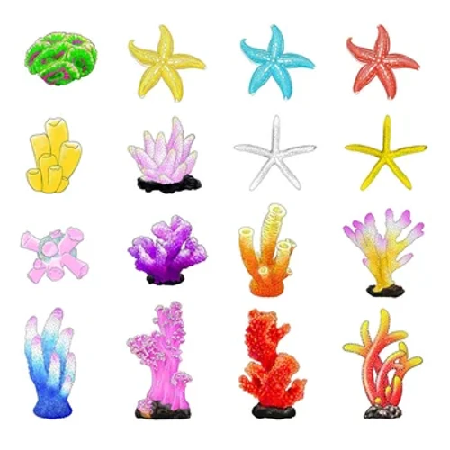 Simulatioun Harz Korallen Ornamente Fësch Tank Kënschtlech Desktop Dekoratioun Cute DIY Aquarium Hannergrond Landschaftsdekoratioun