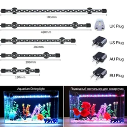 Golau acwariwm 90-260V LED gwrth-ddŵr Pysgod Tanc Clip Golau Addurn Tanddwr Goleuadau Tanddwr Lamp Planhigion Tyfu Lamp 18-58 CM