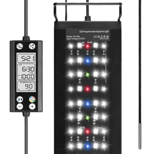 Programowalna lampka do akwarium z monitorem LCD i termometrem do oznaczania roślin wodnych, funkcja pamięci Lampa LED pracująca 24 godziny na dobę, 7 dni w tygodniu