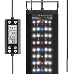 Luz programable para acuario con Monitor LCD y termómetro para plantas acuáticas, función de memoria, lámpara LED de ciclo 24/7