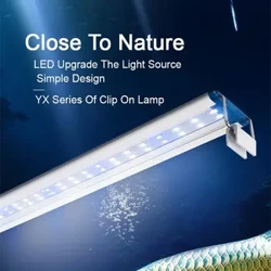 Gearrthóg Uiscedhíonach Leathnaithe ar Lampa Le haghaidh Umar Éisc Super Slim LED Aquarium Lighting Soilsiú Gléasra Uisceach