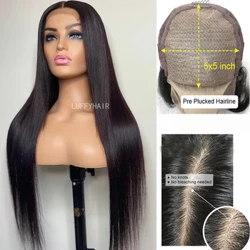 5x5 Silk Base Silk Hair Wigs with Baby Hair Gluelesss Brazilian Silky Straight Silk Base Wigs 30inch 150% Density