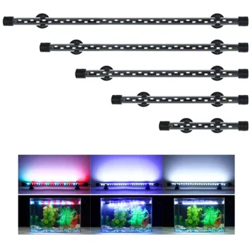 Akvārija gaismas LED augu audzēšanas lampa ūdensizturīgs zivju tvertnes apgaismojums 18-58cm zemūdens akvāriju dekors apgaismojums 90-260V 5730 mikroshēma