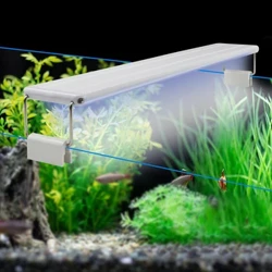 Aquarium LED Light Super Slim Fish Tank Aquatic Plant Grow Lighting Waterproof Bright Clip Lamp Blue LED 18-72cm para sa mga Halaman 220V