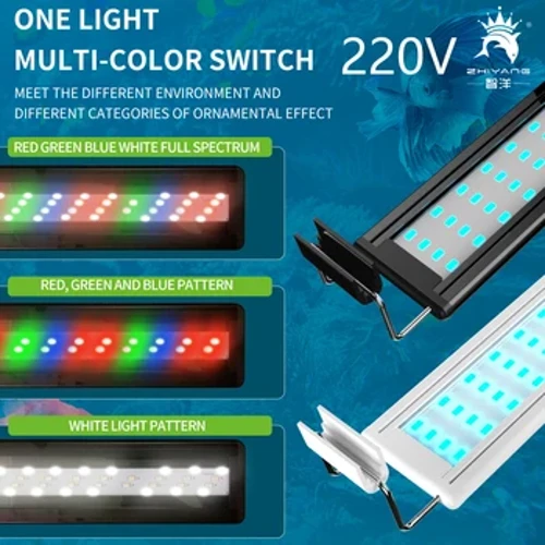 220V Cá Đèn LED Đứng Cỏ Xe Tăng Đỏ Xanh Đèn Xanh Dương Chiếu Sáng Bể Cá Bốn Hàng Màu Sắc Có Thể Thay Đổi đèn