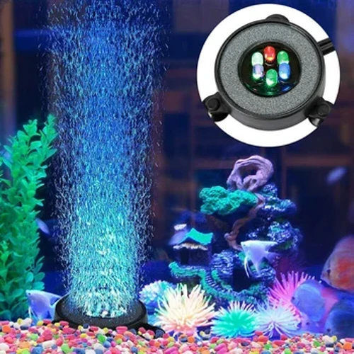 Tanc pysgod tanddwr tanddwr Lliw golau newid aer LED acwariwm aer swigen aer 6pcs lamp yn gwneud ocsigen ar gyfer tanc pysgod