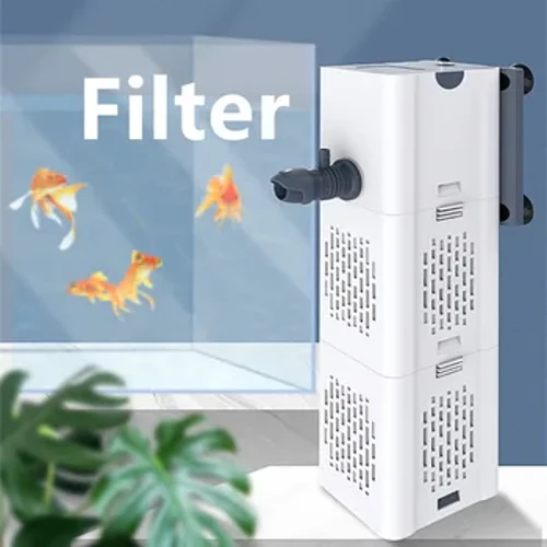 Aquarium Fish Tank Filter Three-in-One Water Purification Circulation Pump Maliit na Built-in Submersible Pump Silent Aeration