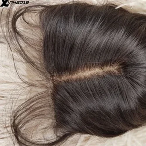 Chiusura con base in seta 5x5 Chiusura in pizzo per capelli umani con parte superiore in seta siliconica Estensioni dei capelli umani Remy con parte centrale libera dei capelli del bambino