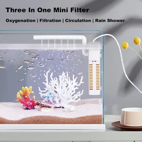 Kichujio cha Ndani cha Aquarium Chenye Kuzunguka kwa Pumpu ya Samaki Iliyojengewa Ndani Vichujio Kimya cha USB kwa Tangi la Samaki.