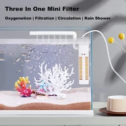 Kichujio cha Ndani cha Aquarium Chenye Kuzunguka kwa Pumpu ya Samaki Iliyojengewa Ndani Vichujio Kimya cha USB kwa Tangi la Samaki.