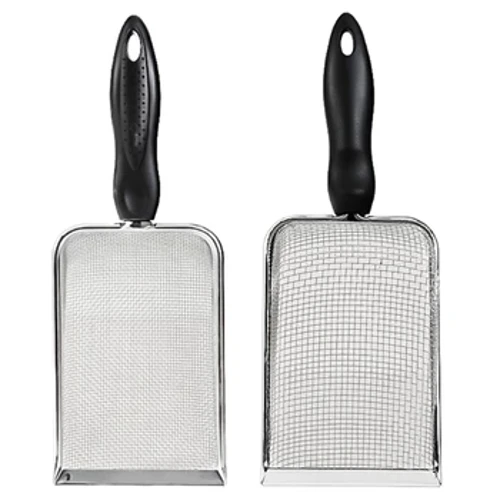 Scoops Terrarium Sengetøy Substrat Sand Sifter Rustfritt stål Finnetting Små Kjæledyr Bur Cleaner Spade