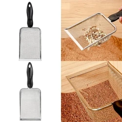 Reptil Scoops Terarium Seprai Substrat Pasir Ayakan Stainless Steel Fine Mesh Kecil Pet Cage Cleaner Sekop