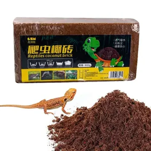 Coco Coir Brick 650g Reiptile Ithir Chnó cócó Foshraith Snáithín Cnó cócó Nádúrtha Froganna Leapa Bríce Turtar Soláthairtí Bun