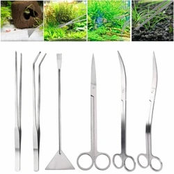 Thép không gỉ Thực Vật Thủy Sinh Kéo Nhíp Dụng Cụ Vệ Sinh Bể Cá Cá Aquascaping Dụng Cụ Phụ Kiện Hồ Cá