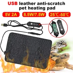 Pad Gwresogi Anifeiliaid Anwes terrarium Mat Gwres Ymlusgiaid USB Blanced Trydan Gwresogydd 3 Gear Rheolydd Tymheredd Addasadwy Mat Deorydd