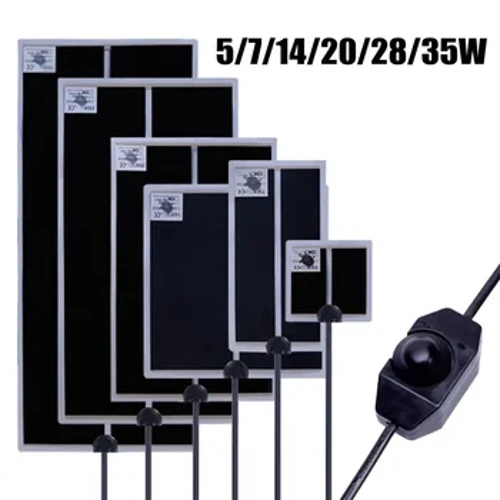5-35W Terrarium Reptilien Hëtzt Mat Kloteren Hausdéieren Heizung Warm Pads Upassbar Temperatur Controller Matten Reptilien Supplies EU