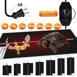 110V 5W-45W US Plug Terrarium Reptilien Hëtzt Mat Upassbar Temperaturkontroller Heizung Warm Pads fir Hausdéieren Accessoiren