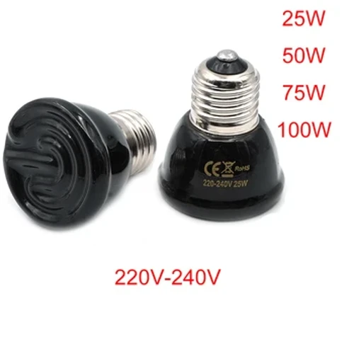 Mini lemmikloomade roomajate infrapuna keraamiline küttelamp 220 V soojuskiirgur 25 W 50 W 75 W 100 W soojuskiirgur roomajate lambitarvikud