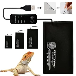 USB sudralib yuruvchi issiqlik pedi sozlanishi harorat nazorati kaltakesak Terrarium isitish matkap kichik hayvonlar ilon toshbaqa soqolli gekko ajdaho