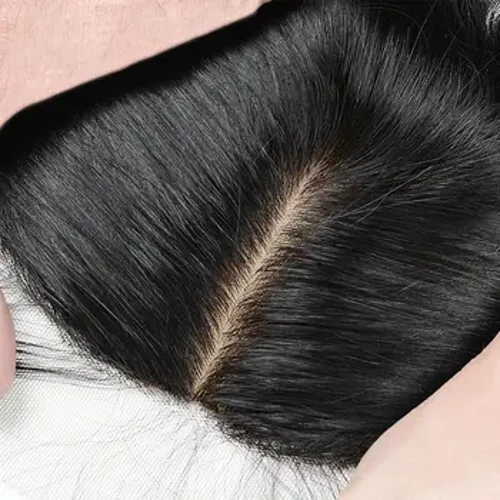 Extensiones de cabello humano Remy con cierre de encaje, Base de seda 4x4, parte superior de seda recta, con pelo de bebé, parte media libre
