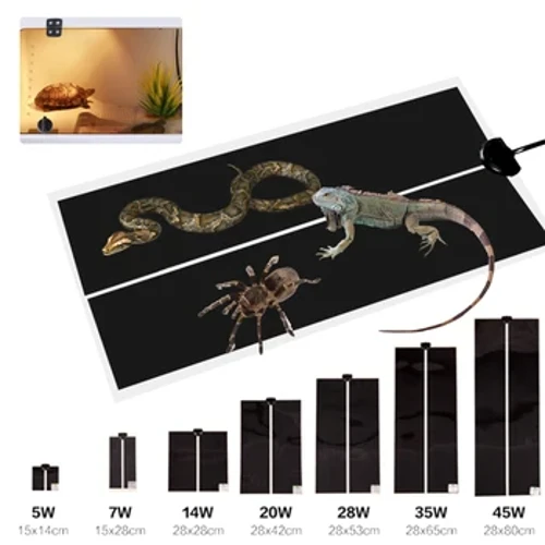 5W/7W/14W/20W/28W Iphedi yokushisisa yezilwane ezihuquzelayo iHermit Crab Heat Heat Mat yeReptiles Snake Lizard Terrarium Izinga lokushisa Eliguquguqukayo
