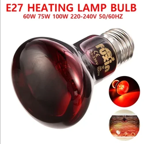 Pet ʻulaʻula wela kukui E27 lā pō no ka Amphibian Snake Lamp Heat Reptile Bulb UV Light 25W 50W 100W AC220-240V